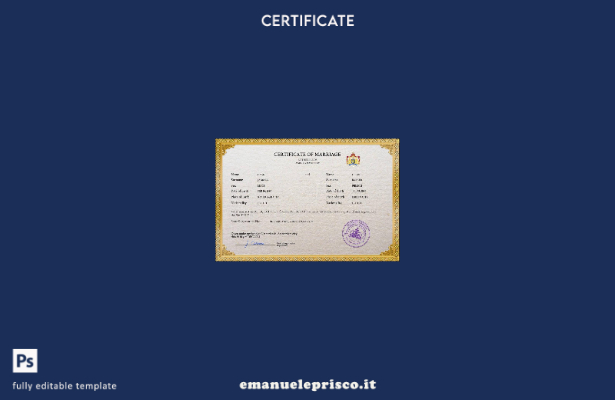 modello PSD di certificato di matrimonio olandese in stile verificato